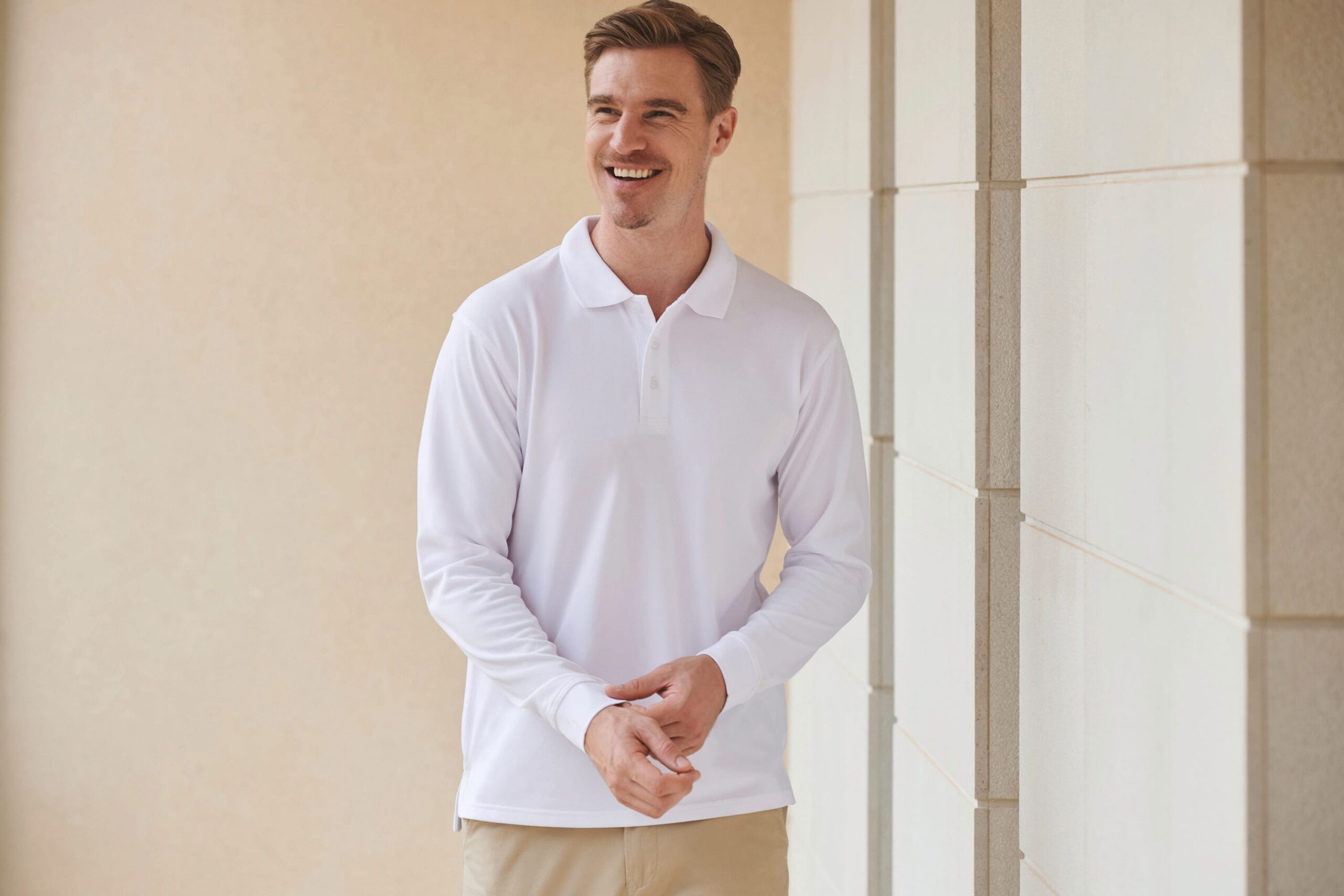 Polo Cool Plus® manga larga unisex - Imagen 2