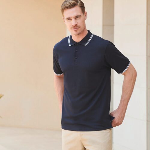 Polo Cool Plus® con ribete