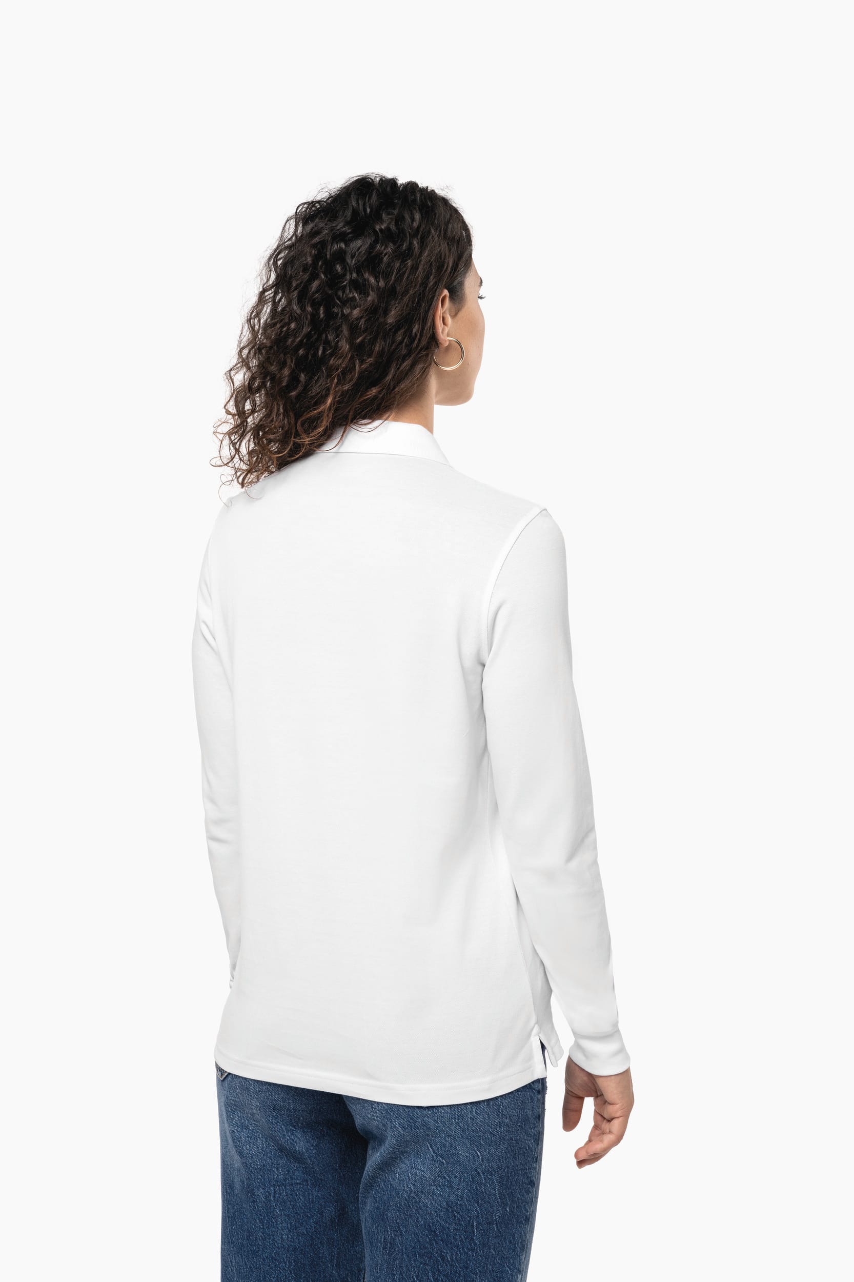 Polo de punto piqué manga larga Bio180 mujer - Imagen 2