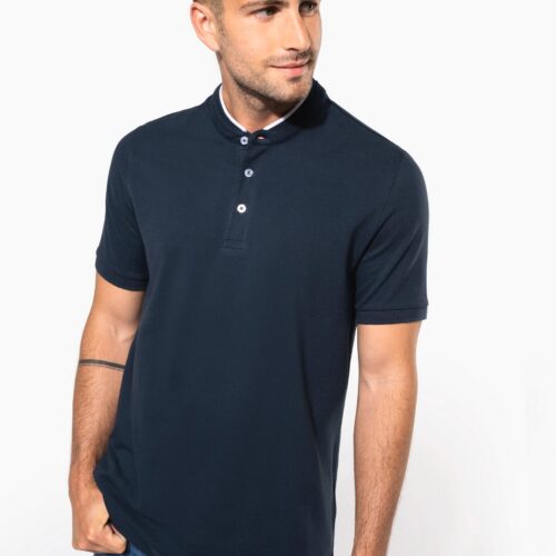 Polo con cuello mao manga corta hombre