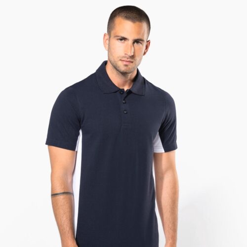 Polo de punto piqué manga corta bicolor hombre