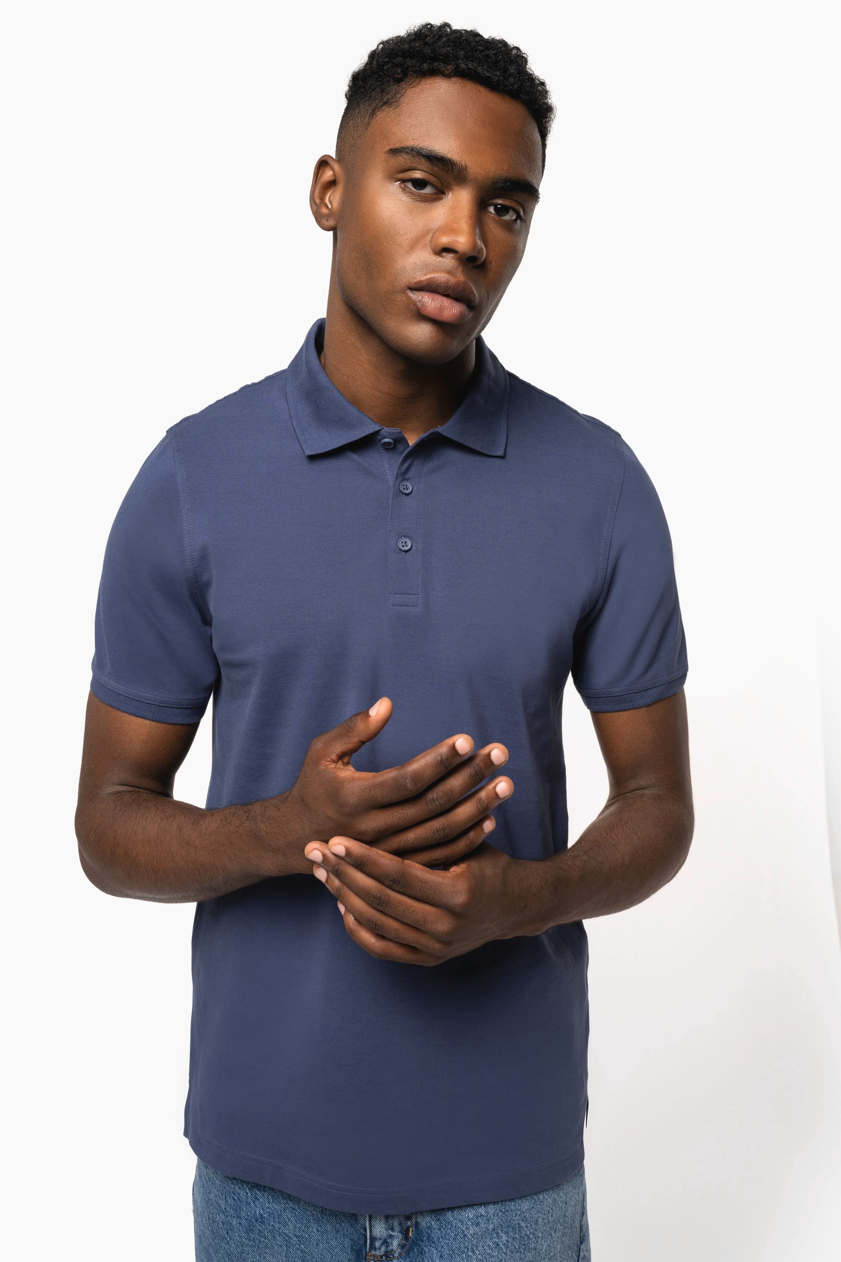 Polo de punto piqué manga corta hombre