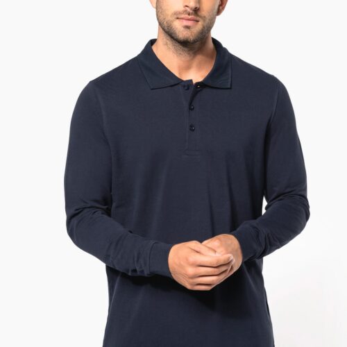 Polo piqué de manga larga de hombre