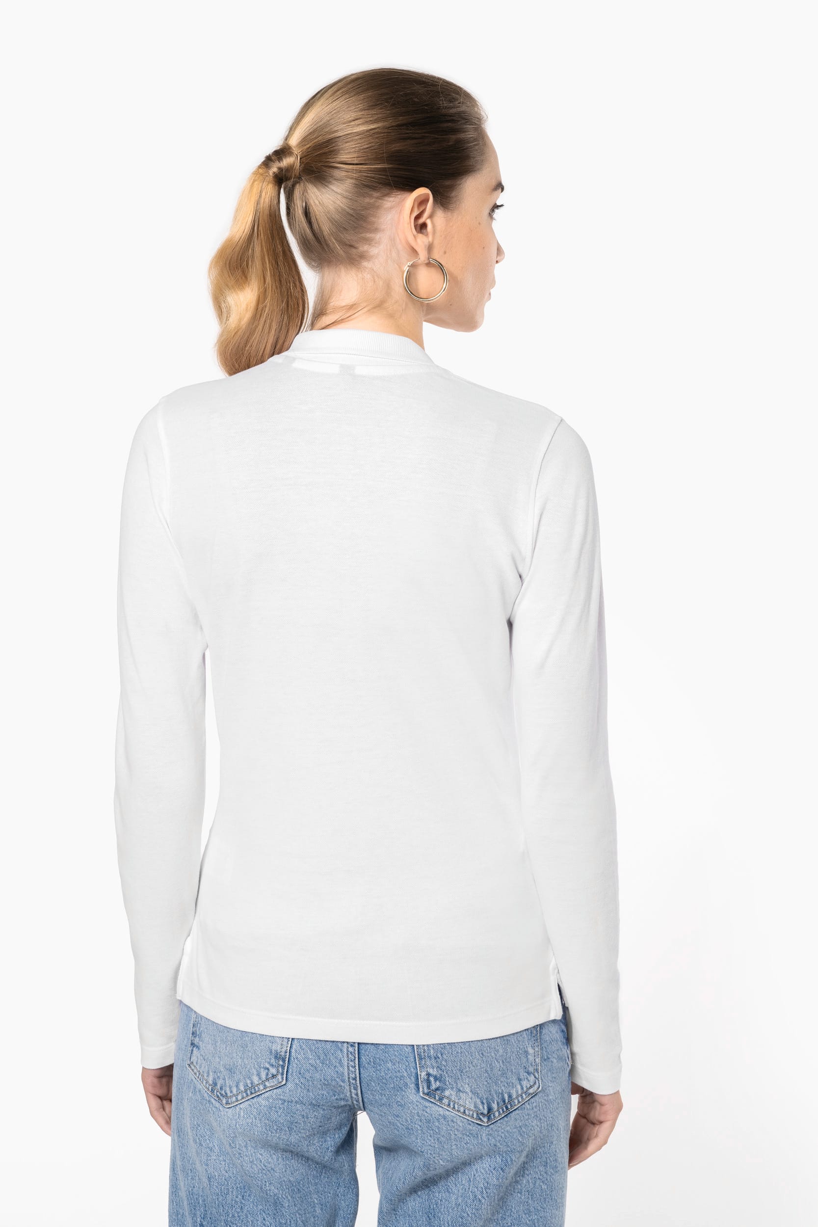 Polo piqué de manga larga de mujer - Imagen 2